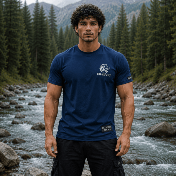 RHINO BLUE GYM T-SHIRT